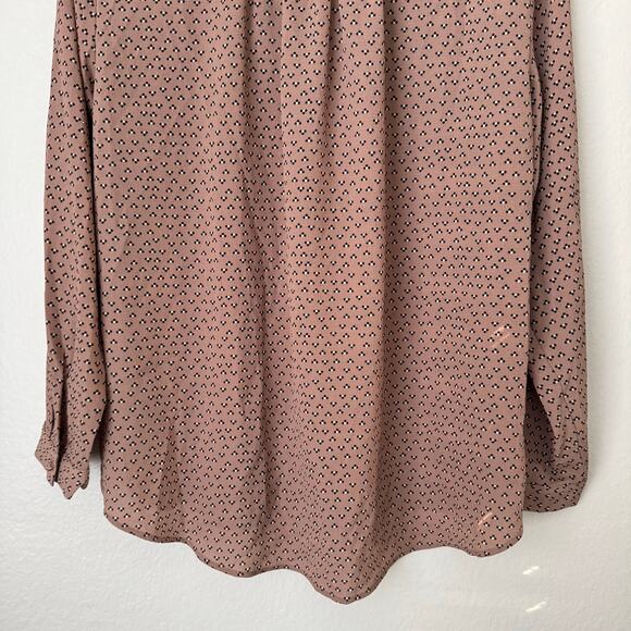 NWT Adrianna Papell Women Pink Tunic Blouse Longsleeve Work Going Out Size Large - Picture 10 of 10